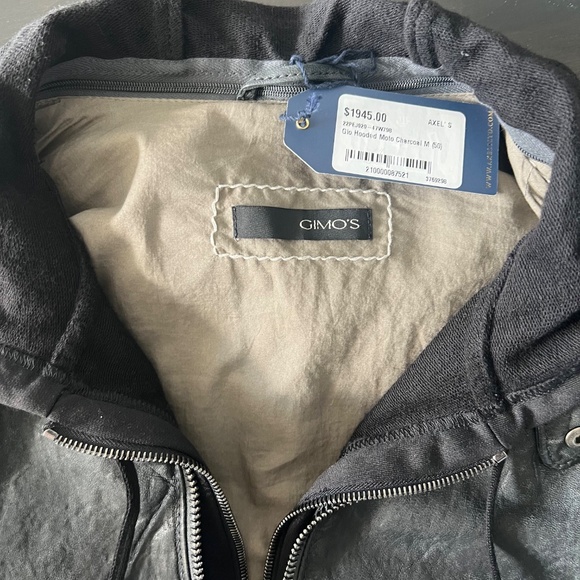 Mens Gimo's Charcoal Moto Jacket - Made in Italy - NWT - Picture 2 of 7